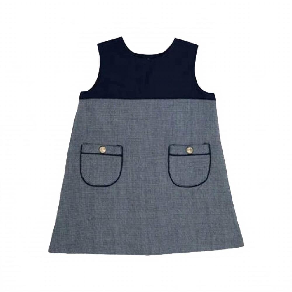 NEW THE BEAUFORT BONNET COMPANY kids' jill jumper dress in nantucket navy tweed